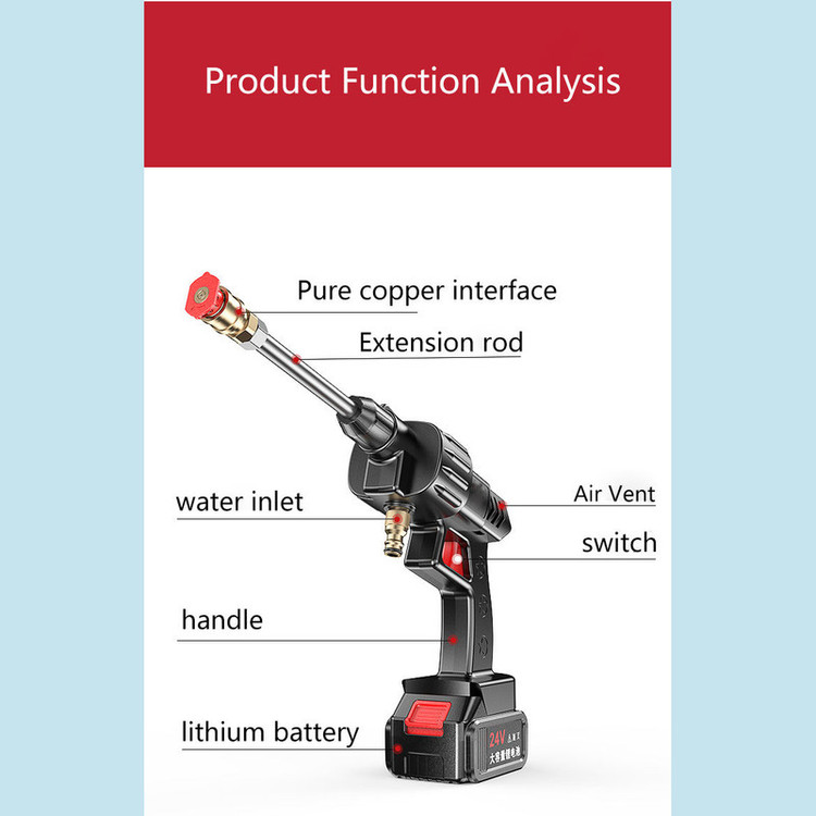 کارواش شارژی Cleaning Gun K3 ورژن اورجینال 48V | پک کامل کارخانه | نسخه پریمیوم فول پک موتور سنگین | اصلی