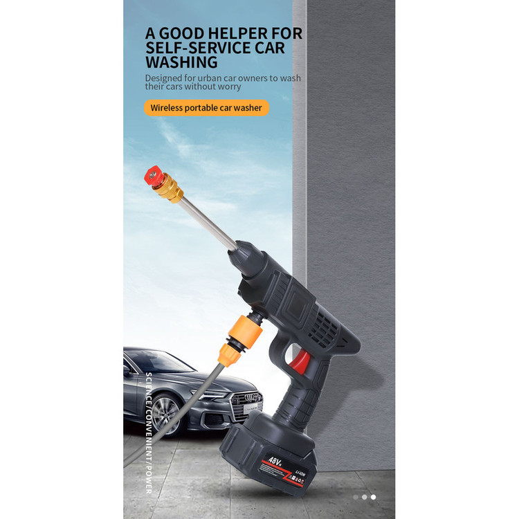 کارواش شارژی Cleaning Gun K3 ورژن اورجینال 48V | پک کامل کارخانه | نسخه پریمیوم فول پک موتور سنگین | اصلی