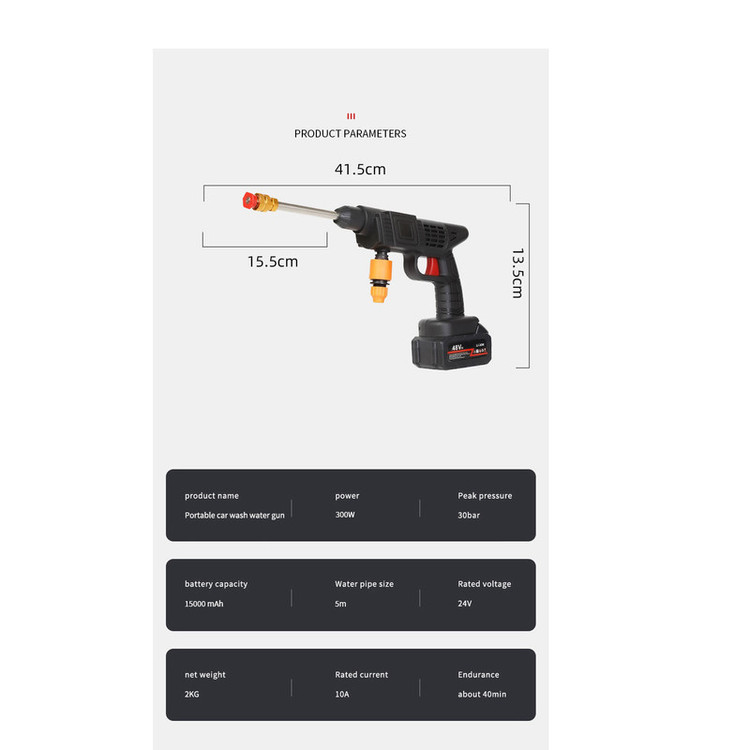 کارواش شارژی Cleaning Gun K3 ورژن اورجینال 48V | پک کامل کارخانه | نسخه پریمیوم فول پک موتور سنگین | اصلی